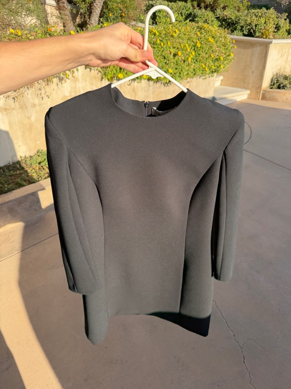 Zara Black Mini Dress with Structured Shoulders